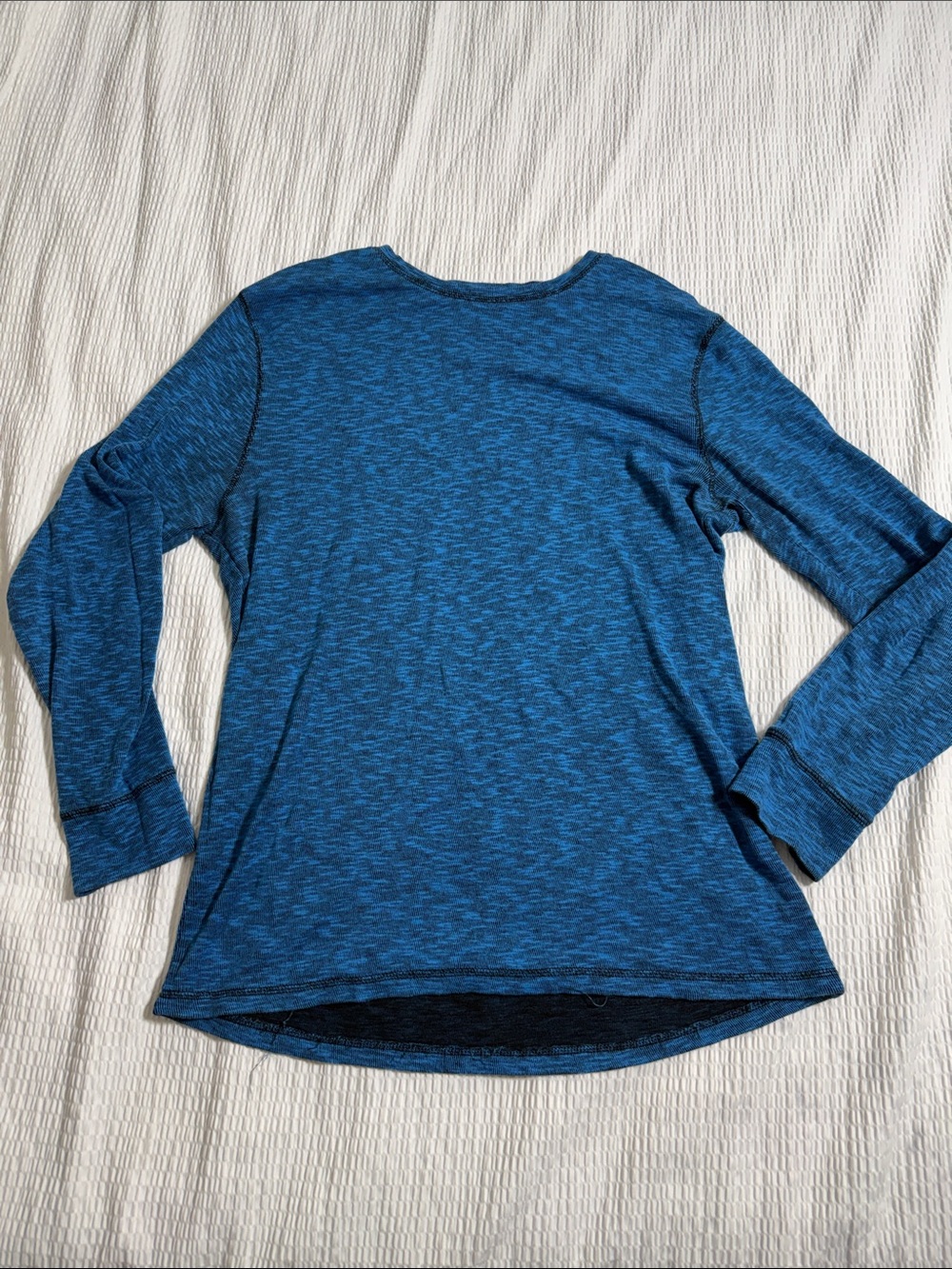 Men's Long Sleeve Heathered Blue Performance Tee